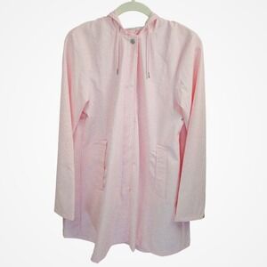 RAINS Womens S Raincoat Large Pink Waterproof Minimalist Scandinavian Clean Girl